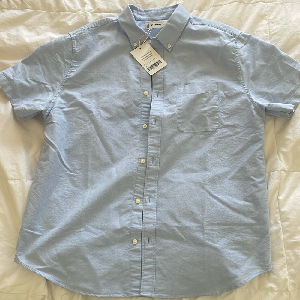 Everlane organic short sleeve oxford shirt size large NWT